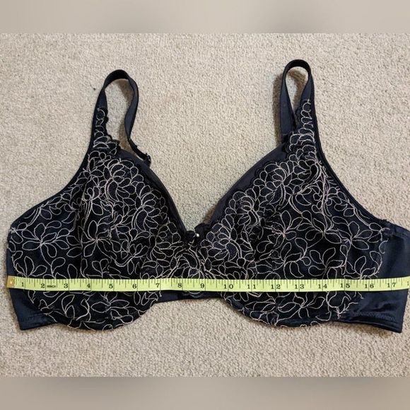 Playtex Bra Black with Gold Stitching 42D - Picture 5 of 8